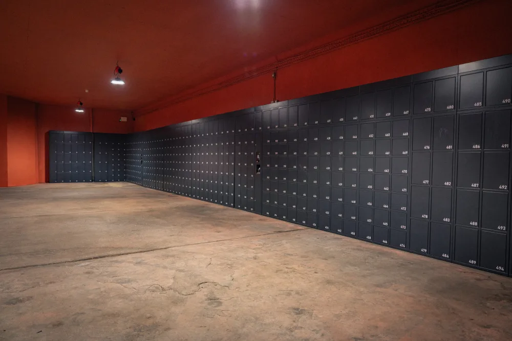 Secure lockers at Eutopia Warehouse